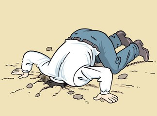 head buried in sand